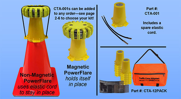 Image of accessories for the cone top adapter.