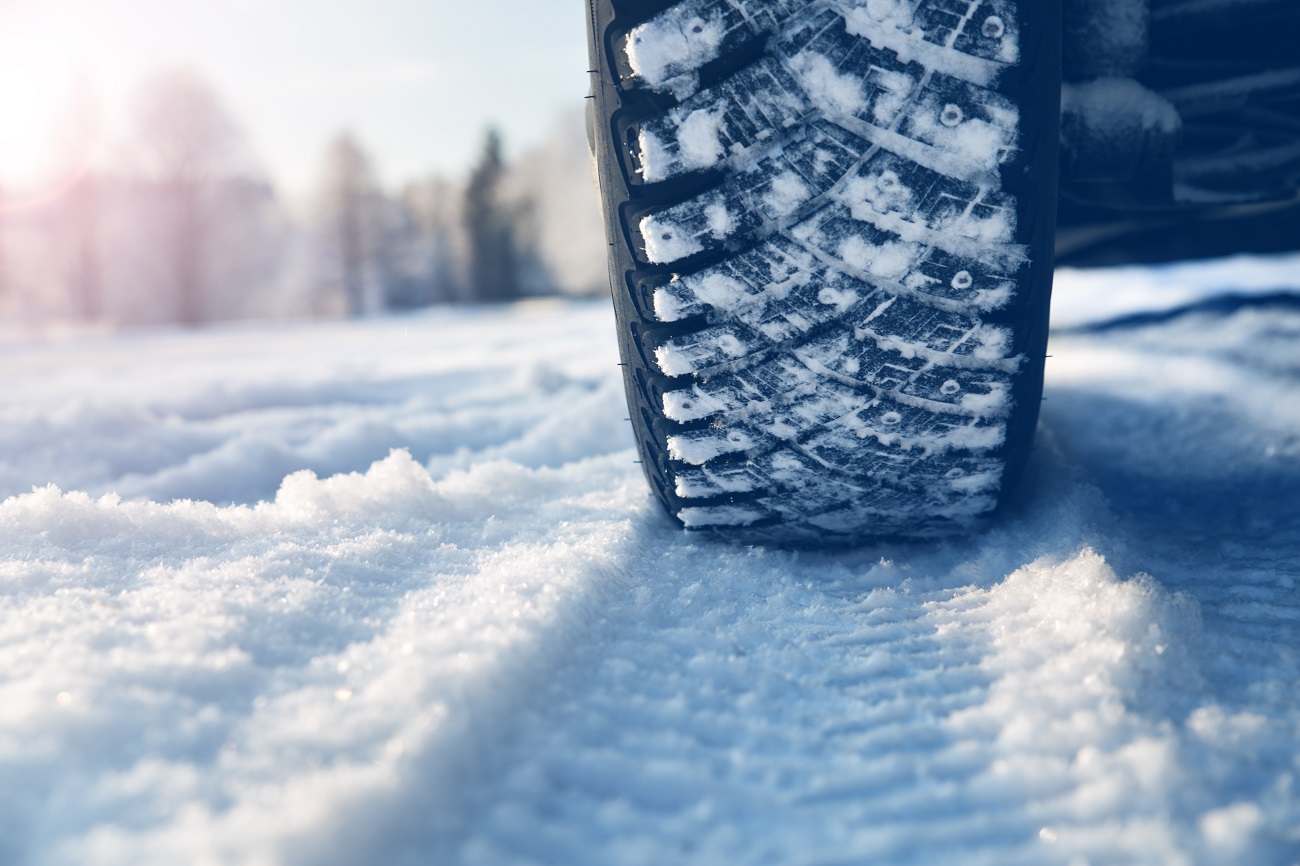 tire tread in snow.